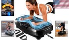 Compact Whole Body Vibration Machine With Led Display   Resistance Bands - Black