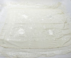 Antique Silk Piano Shawl Wrap Scarf Vintage Hand Embroidered Floral Fringe