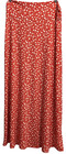 Gilli Skirt Plus Size 2x Red Floral Maxi Stretchy Ruched Waistband Usa