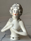 Beauty Antique Porcelain Pin Cushion Half Doll 4   Rare Vintage Collectible Gift