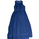 Ieena Mac Duggal Sz 16 Jeweled Blue Chiffon Formal Mother Of Bride Dress Gown
