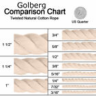 Golberg Premium 100  Natural Twisted Cotton Rope - Choose From Many Sizes