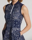 Rlx Ralph Lauren Women Bandana-print Paneled Jersey Dress Navy Size Xs Nwt  228
