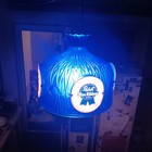 Vtg 1970s Pabst Blue Ribbon Beer Pbr Blue Hanging Lamp Light Bar Pub Poker Table