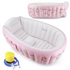 Baby Inflatable Bathtub  Portable Travel Baby Infant Bath Tub Toddler Pink