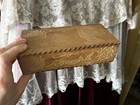 Antique Pyrography Wood Trinket Box Art Nouveau Lady Flowers Pat  1913 Glove Box