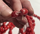 Red 6-layer Oval Chevron Glass Beads  Approx  33 Beads And 8mm X 12mm