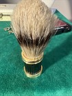 Vintage Gold Silver Tone Natural Bristle Brush Barber Shaving Desk Vanity Brush