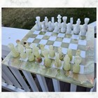 Green Onyx Chess Set Gift Storage Box  12  Chess Board Chess Pieces Stone Chess