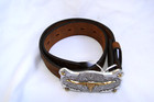 New Tony Lama Long Horn Brown Leather Kids Belt Size 20