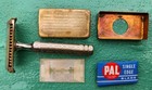 Antique Gillette Ever Ready Single Edge Razor Kit W  Blades  Velvet Box Portable