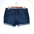 Time And Tru Womens Cuffed Denim Shorts Size 10 Stretch Blue Dark Wash