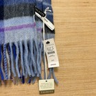 Talbots 100  Cashmere Plaid Scarf Blue Purple Fringe New Nwt 52406393