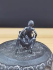 Chinese Solid Bronze Copper Statue Mini Girl Amulet Statue Netsuke Art