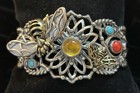 Fritz Casuse Sterling Silver Bumblebee Cuff Bracelet And Enhancer Pendant