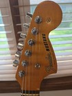 Vintage  1966 Fender Mustang Electric Guitar Candy-apple Red With Racing Stripe