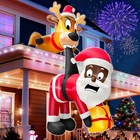 6 Ft Christmas Inflatable Reindeer   Climbing Black Santa Claus  Funny Hangin   