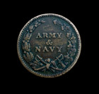 1863 Army   Navy Cent Patriotic Civil War Token Coin New York