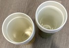 Vintage 1970 s Retro Plastic Tumbler Cups Set Of 2 Mustard Yellow   Olive Green