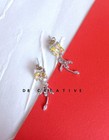 Solid 925 Sterling Silver With Cz Stone Flower Earring 2 Color For Option