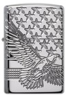 Zippo Patriotic Eagle Design High Polish Chrome Windproof Pocket Lighter  49027