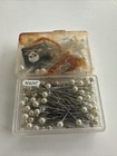 2 Boxes Vintage Japan 1 1 2    Round Pearl Head Stick Pins Dressmaker Sewing