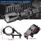 1-2x Tactical 900000lm Gun Flashlight Picatinny Rail Mount For Hunting Shooting