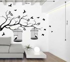 Wall Sticker Tree With Birds And Cages Vinyl Mural Decals For Nursery Room Decor