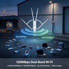 Dual Band Ac1200 Wifi Repeater Mesh Extender Outdoor Weatherproof Router Booster