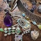 Vintage Estate Junk Drawer Lot 4  Jewelry  Pins  Coin  Collectibles