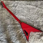 Brand New 4 String Arrow V Shape Electric Bass Guitar Black Hardware Bright Red