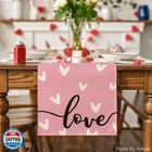 Artoid Mode Pink Love Valentine s Day Table Runner  Seasonal Kitchen Dining T