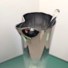 Vintage Dorothy Thorpe Pitcher Silver Fade Martini Cocktail Glass 2pc Set Mcm