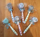 Baby Shower Gift For Girl Or Boy Lot Of 6 Lollipops  spoons And Washcloths 