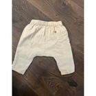 Zara Mini Beige Linen Blend Cropped Harem Pants 3-6 Months