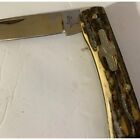 Vintage German Bull Stag Handle Folding Pocket Knife Hunting Fishing Knife Rare