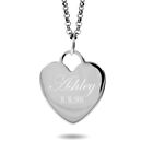 Custom Heart Name Necklace     Personalized Engraved Pendant Gold Silver Gift