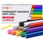 Htvront Permanent Vinyl Bundle 12 Pack 12 x5 Feet Permanent Adhesive Vinyl Rolls