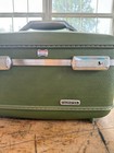 Vintage American Tourister  Avocado Green Train Case Luggage With Tray