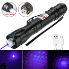 532nm Blue Laser Pointer Pen Visible Beam Light Rechargeable   5 Caps