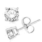 2x Classic Cubic Zirconia Earrings 925 Sterling Silver Round Women Men Jewelry