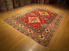 7 2 X 9 2 Handmade Signed Afghan Chobi Kazak Vegetable Dye Hand Spun Wool Rug