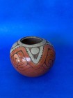 Old Maricopa Polychrome Pottery Vase  4 X 5 Inches  Circa 1920s  Vg Condition