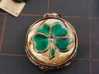 Vintage 2004 Estee Lauder Solid Perfume Pleasures 4 Leaf Clover Necklace Compact