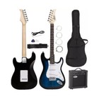 Blue Full Size Electric Guitar With Amp  Case And Accessories Pack Beginner New