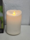 Luminara Ivory Pillar Candle 3 5    Real Flame Effect Timer All Weather Plastic
