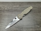 Unmarked 9  Spear Edge Folding Knife 8cr13mov Steel   Tan G10 Handle