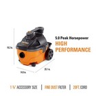 Ridgid Wet Dry Vacuum Blower Port Portable Cleaner Shop Vac 4 Gallon 5 0 Peak Hp