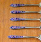 Set Of 5 Vintage Korean 70  Silver Souvenir Demitasse Collector 4 5  Tea Spoons