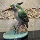 Majolica Large Bird Figurine Vintage Amazing Condition Stamped